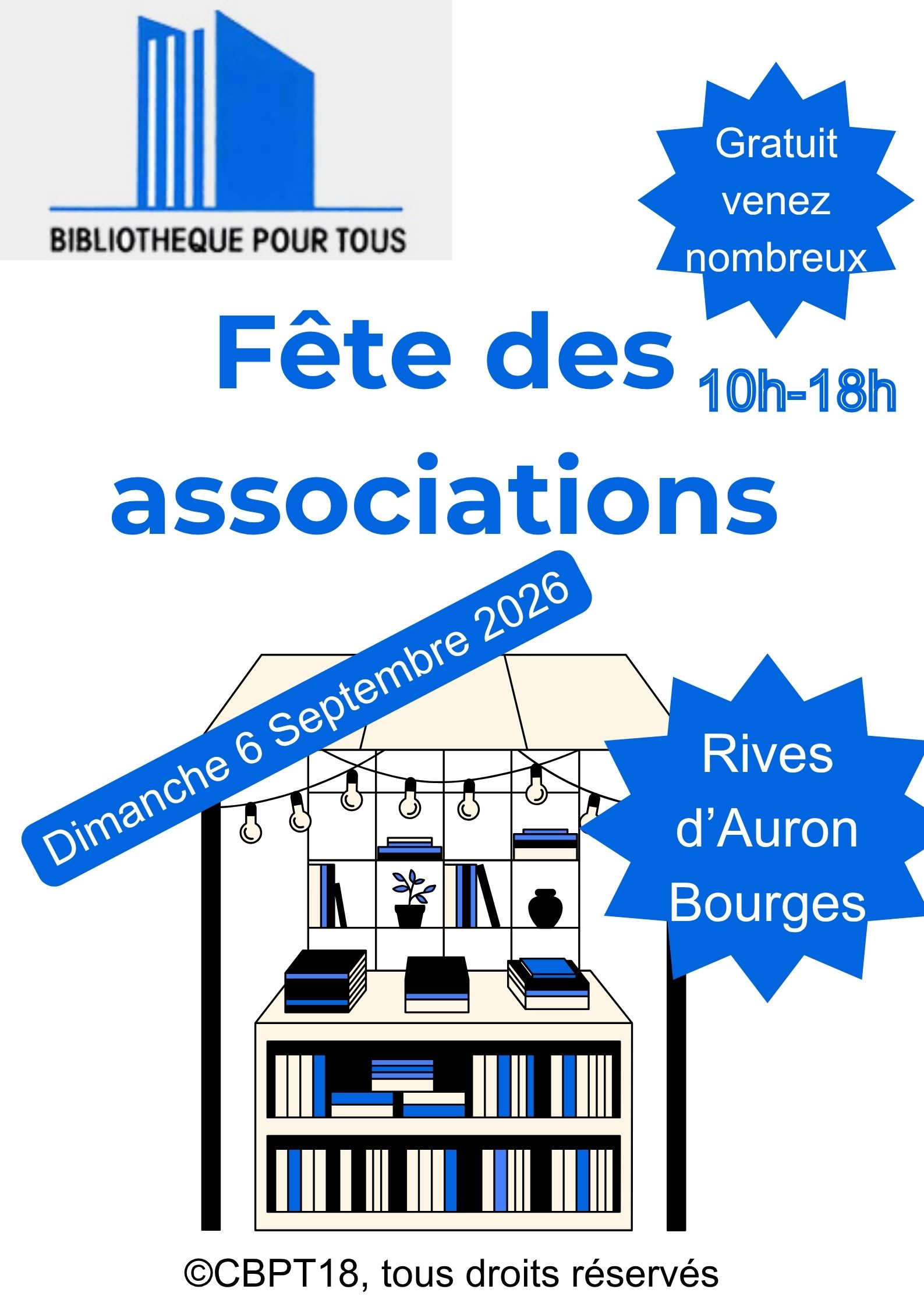 Fête des associations se déroulant le 6 Septembre 2026 aux Rives d'Auron à Bourges, de 10h à 18. © CPT18, All rights reserved.