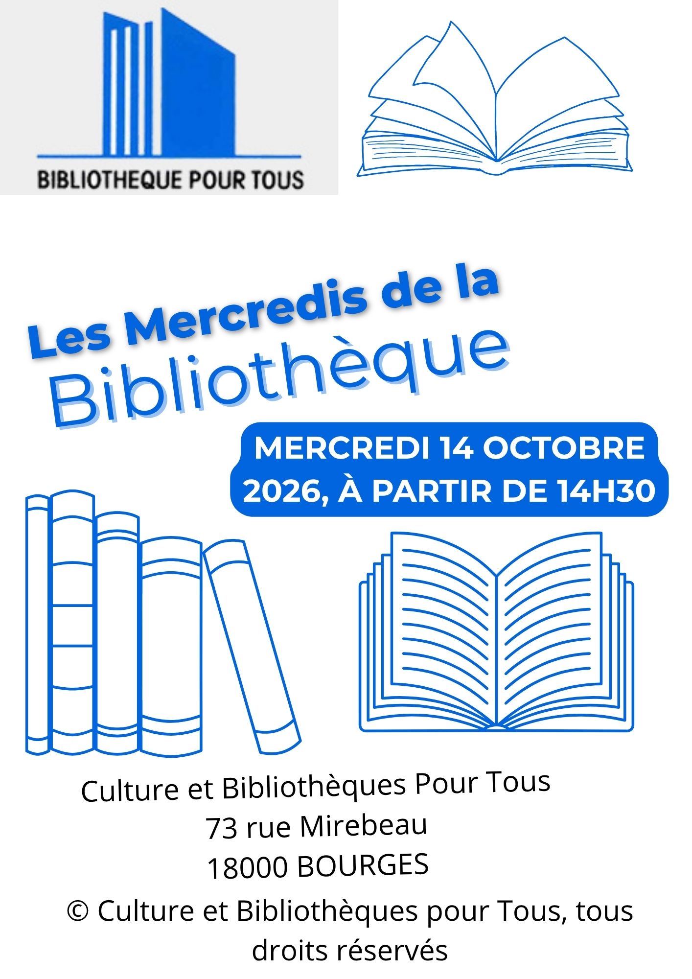 Les Mercredis de la Bibliothèque. © Culture et Bibliothèques pour Tous, tous droits réservés.